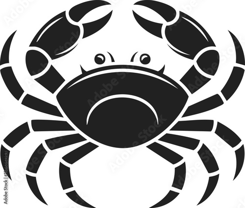 Vintage engraved crab illustration, artful design of a coastal creature, marine animal emblem for crafts