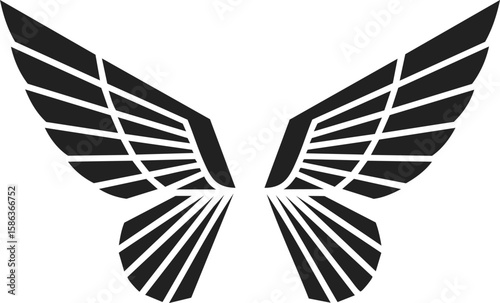 Wings, angel wings, bird wings, flight symbol, soaring appendages, freedom decoration, mystical feathers, winged emblem, nature motif, tattoo design inspiration