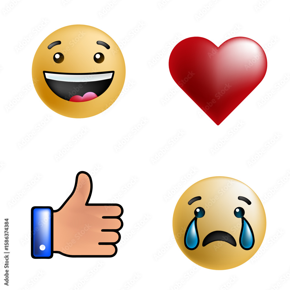 Pacote de Emojis em Vetor - Reações de Emoções e Sentimentos