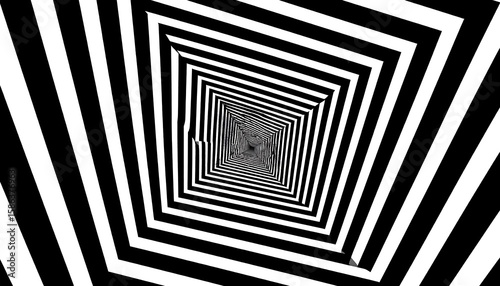 Optical illusion, converging lines