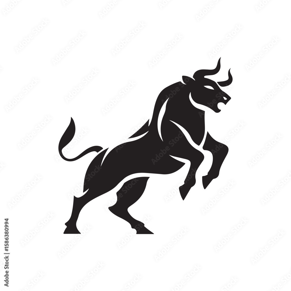 Obraz premium cow silhouette vector illustration
