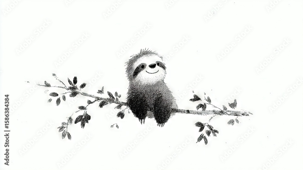 Obraz premium Slotty in a tree with a cheerful grin