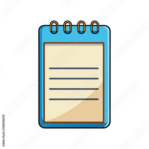 Notepad Icon Vector Illustration on White Background