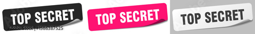 top secret sticker. top secret sticker set on white background