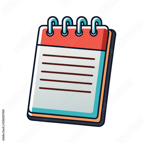 Notepad Icon Vector Illustration on White Background
