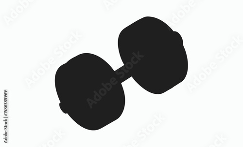 Dumbbell silhouette, barbell icon, dumbbell silhouette vector, barbell icon vector, gym weight silhouette, fitness equipment symbol  