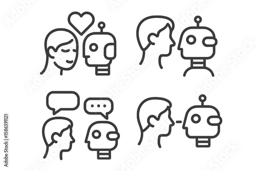 Agriculture technology line icon set. Vector pictograms of agri-tech innovation, smart farming, and automation. Includes drone, robot, tractor, chip, sensor, and biotech.