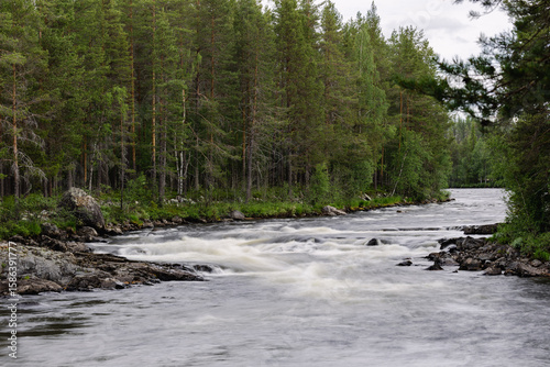 Flowing long exposure water at Kittelforsen, Idre