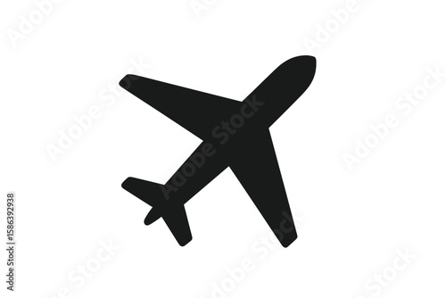 Airplane Icon, Aeroplane Symbol, Travel and Flight Transport Sign for Website, Airplane Vector Illustration on Transparent Background, PNG and Vector Format