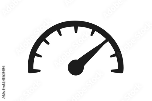 Speedometer tachometer icon for car dashboard. Fast speed test meter. Performance indicator gauge sign. Vector for internet speed test, download, upload level measure.