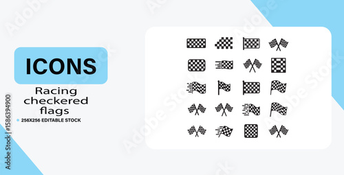Racing Icons Checkered Flags and Finish Line Graphics