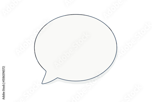 White speech bubble with shadow. Vector illustration template for web design. Chat, message, and communication icon. Blank dialogue balloon with copy space on transparent background.