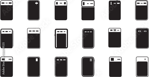 Powerbank Vector Icons | Portable Charging and Mobile Power Set