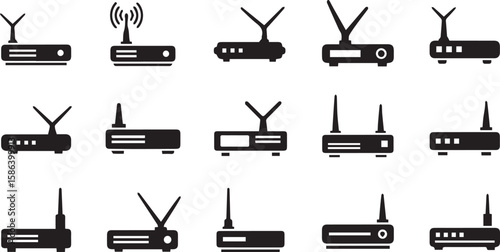 Router Vector Icons | Wireless Network and Internet Device Set