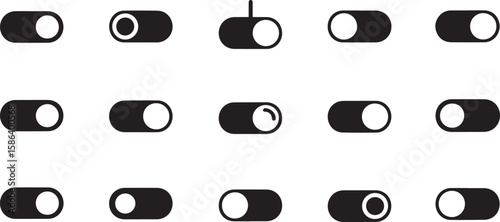 Switch Vector Icons | Network and Electrical Control Device Set