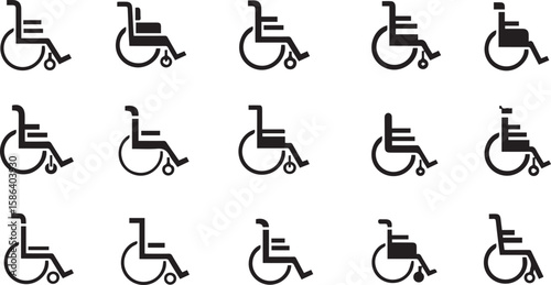Wheelchair Vector Icons | Accessibility and Mobility Aid Set