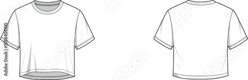 Technical flat sketch of a women's long-sleeve dress featuring an asymmetrical mock neck, a paneled bodice, and a draped wrap skirt, with a back zipper closure, presented in front and back views,