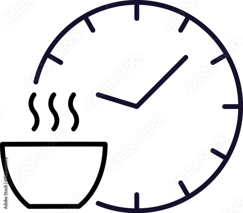 Coffee Time Minimalistic Pictogram for Web and Graphic Design, Apps, Banners, Social Network and Cards