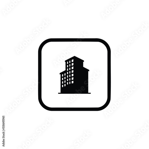Minimalist Building Icon Modern Architecture Symbol for Business and Real Estate Representation