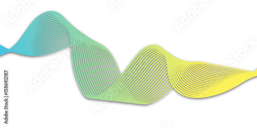 Yellow and green plastic with flowing wave patterns create a vibrant digital art backdrop