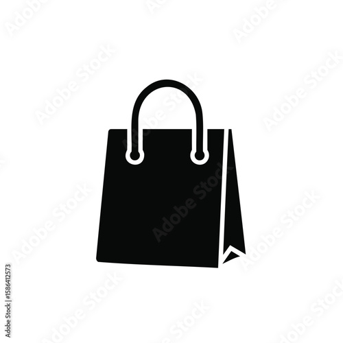 Minimalist shopping bag icon for e-commerce, retail, and business services, representing purchase and online shopping experience with clarity.