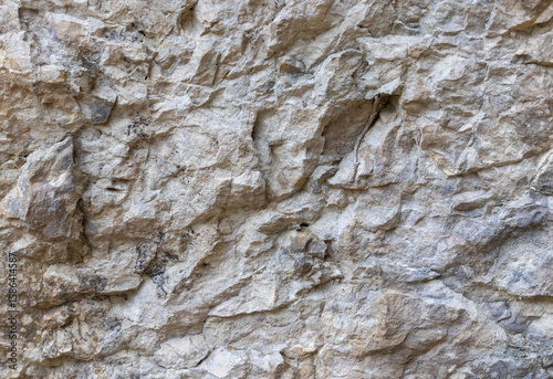 the structure of the rock surface in the section, quarrying in the natural environment, sunny day