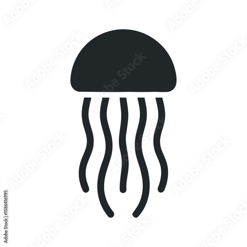 Underwater Jellyfish Silhouette Vector Illustration A Captivating Marine Creature Design for Ocean Enthusiasts and Aquatic Themed Projects, Perfect for Marine Biology