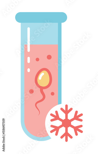 Sperm freezing concept in a test tube illustration