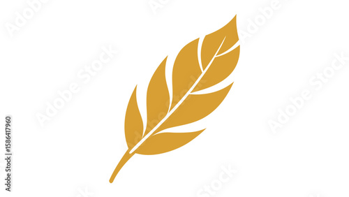 leaf feather gold logo vector illustration