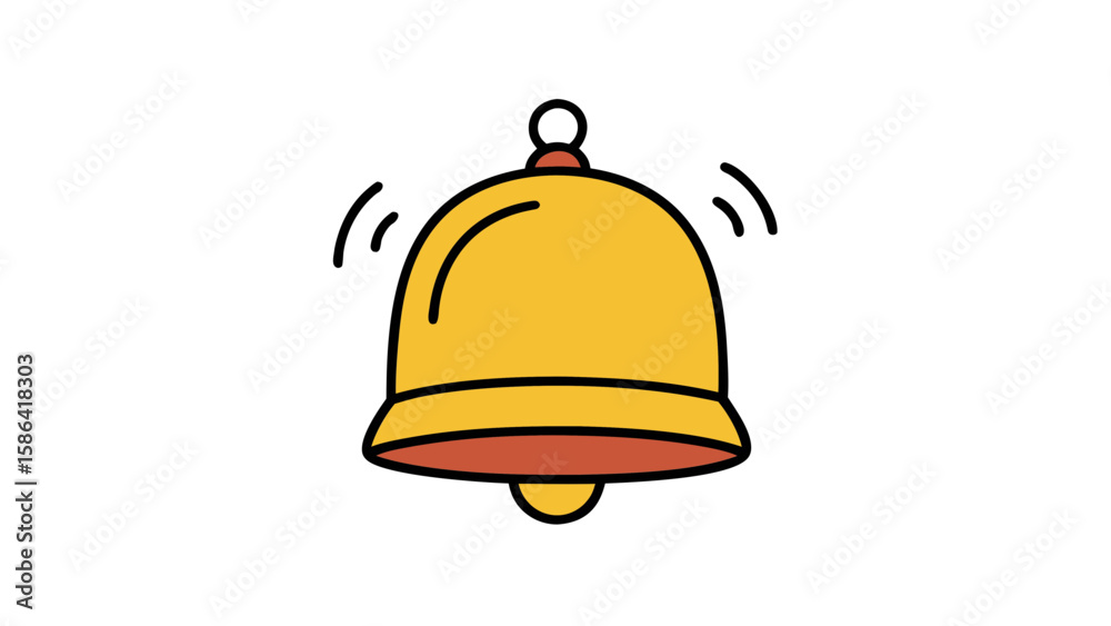 Fototapeta premium alarm bell sound icon illustration doodle style on whit