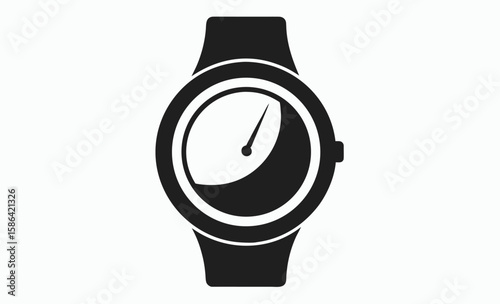Hand watch silhouette vector, classic hand wrist watch, hand watch icon, wristwatch silhouette vector, timepiece outline illustration