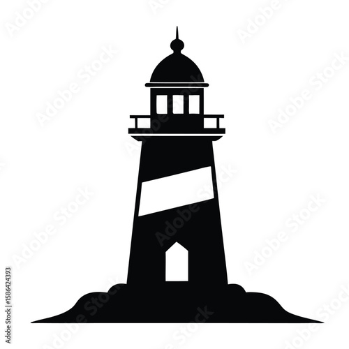 lighthouse silhouette vector