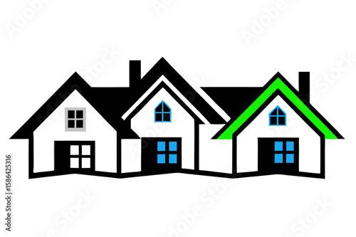 Vector illustration set of house icons for real estate and residential design