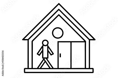 A vector illustration of a family house icon, symbolizing the love and togetherness of people in their home