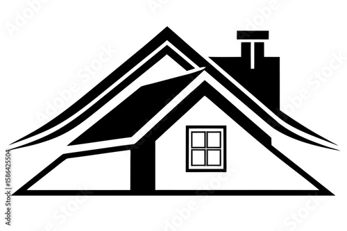 Architectural vector illustration of a house icon, perfect for real estate, construction, or residential design businesses