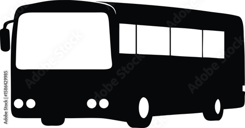 Simple black silhouette of a large passenger bus.