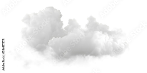 Fototapeta Naklejka Na Ścianę i Meble -  Isolated white cloud on black background for compositing and design elements