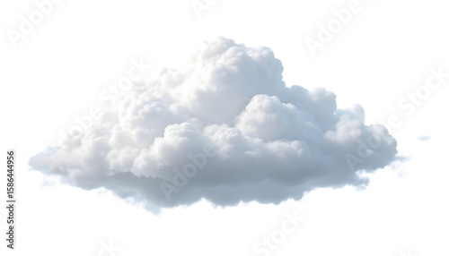 Fototapeta Naklejka Na Ścianę i Meble -  Isolated White Cumulus Cloud on Black Background