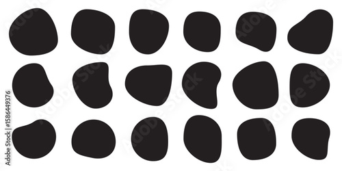 Blob shapes black collection vector design elements isolated. Random blob circles icon set. Isolated on a white background.