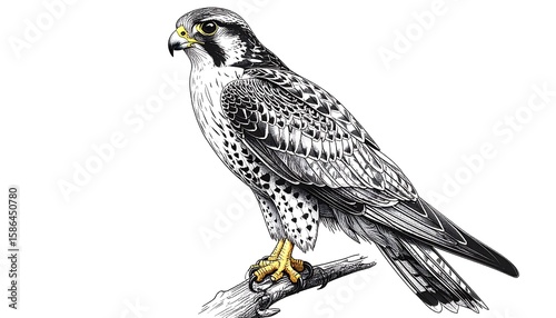 Side view of a falcon