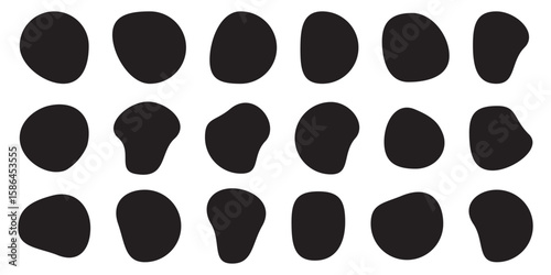 Blob shapes  black collection vector design elements isolated. Random blob circles icon set. Isolated on a white background.