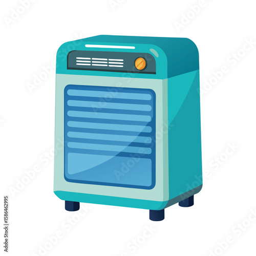 Vector Illustration of a Dehumidifier Home Appliance Isolated on a White Background
