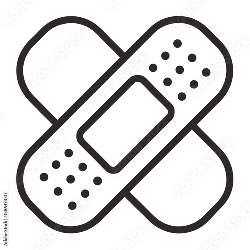 Bandage tap line art vector illustration for health care