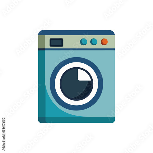 Vector Illustration of a Washing Machine Home Appliance Isolated on a White Background
