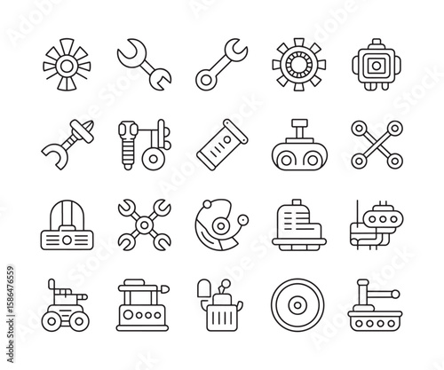 Mechanical icons set