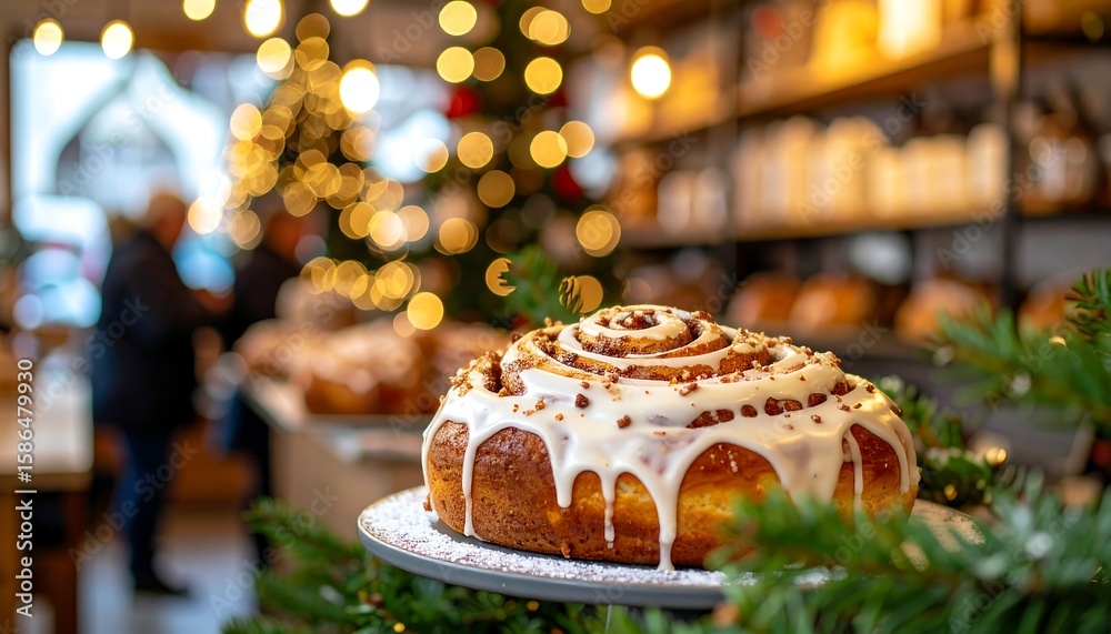 Fototapeta premium Festive cinnamon roll display