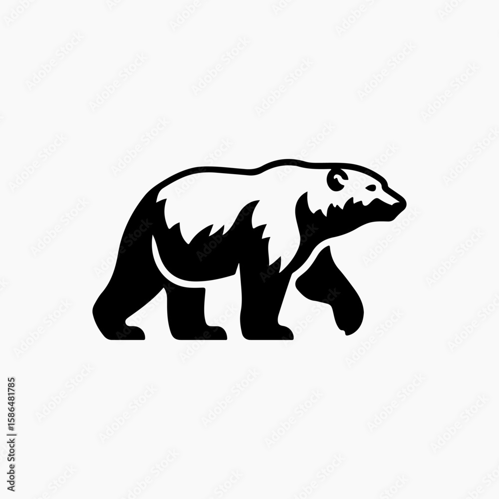 Fototapeta premium bear isolated black graphic art