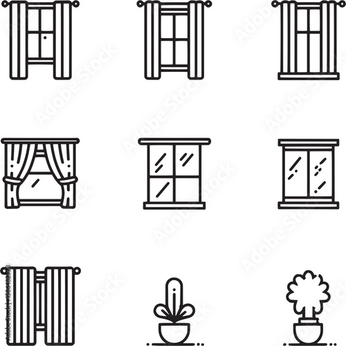 Smart Window Curtain Opener Simple Line Art