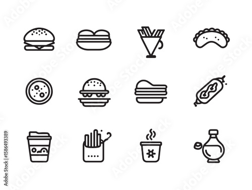 Snap Meal Ultra Minimalist 2D Line Art