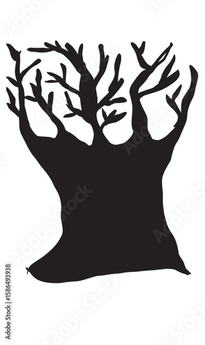 Tree plant branch black color object drawing autumn season happy halloween plant horror october month happy halloween day tree plant branch evil leaf nature happy halloween day october month event art